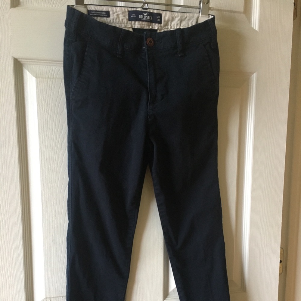 Navy blue slim chino pants